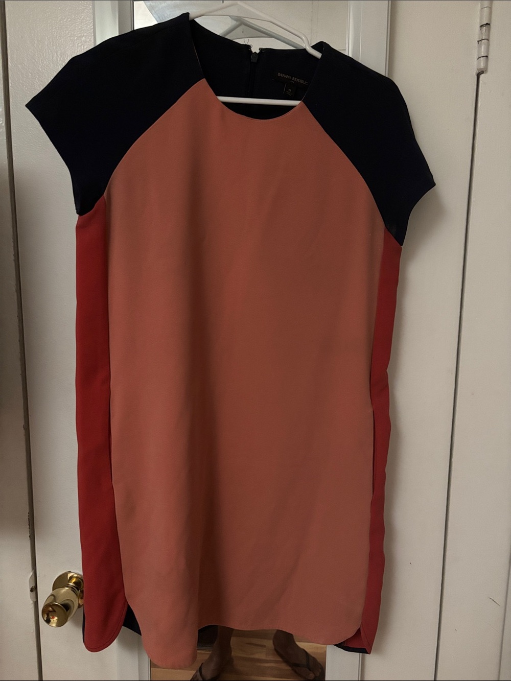 Banana Republic Colorblock Mini Dress in Peach, Coral & Purple